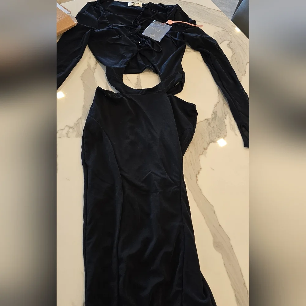 🎀 House Of CB 🎀Marina Black Cut Out Midi Dress- SMALL - Picture 9 of 9